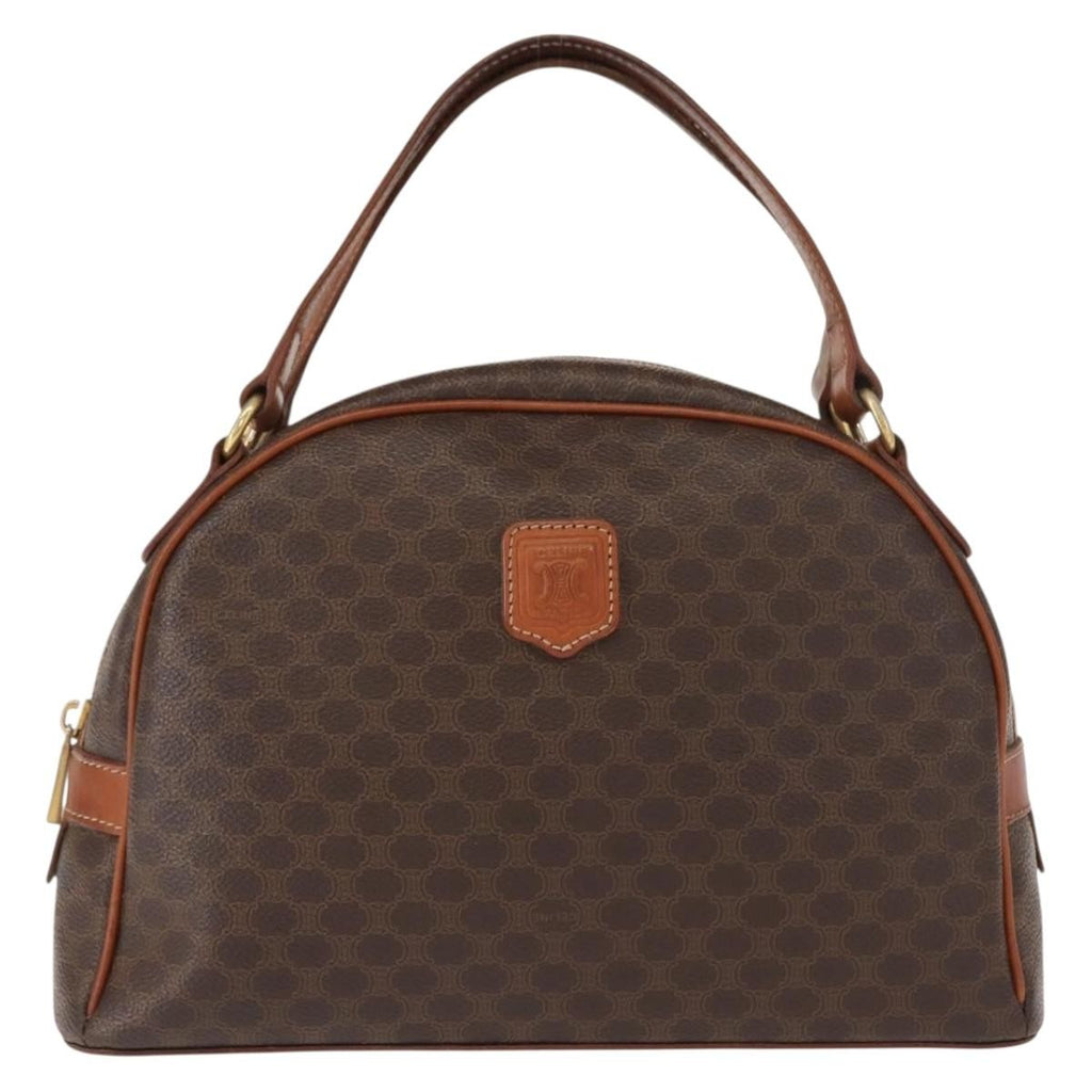 Celine Vintage Macadam Handbag Canvas And Leather Brown Canvas Handbag