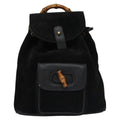 Gucci Gucci Bamboo Backpack Daim Black Suede Backpack Bag (Pre-Owned)