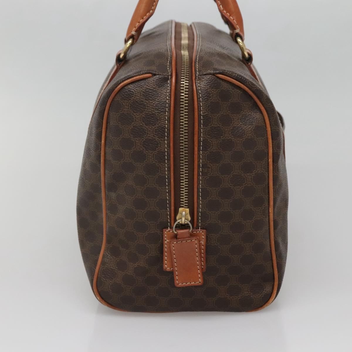 Celine Macadam Handbag Macadam With Leather Brown Canvas Bag
