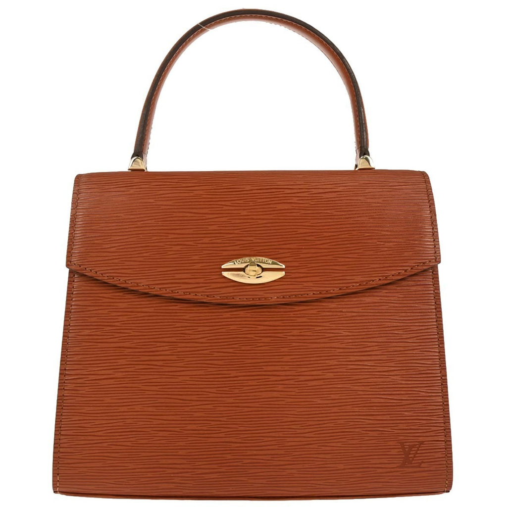 Louis Vuitton Malesherbes Handbag Epi Leather Brown Leather Handbag