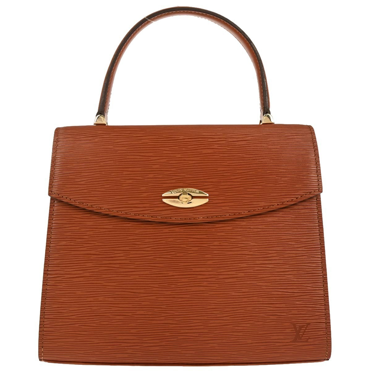 Louis Vuitton Malesherbes Handbag Epi Leather Brown Leather Handbag