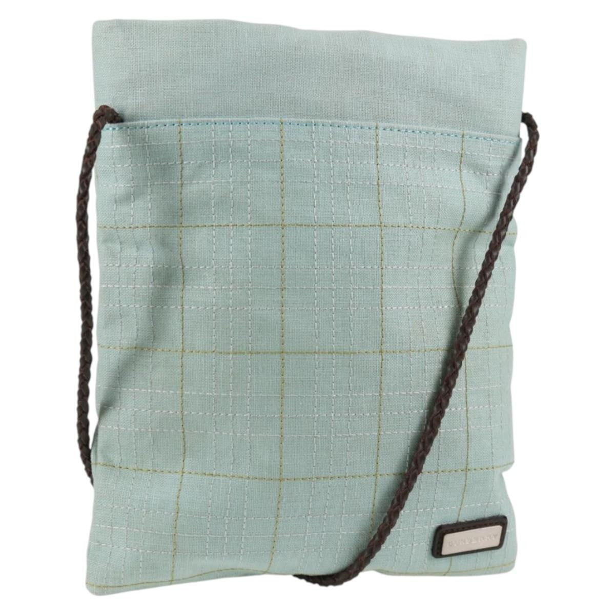 Burberry Vintage Shoulder Bag Canvas Blue Canvas Shoulder Bag