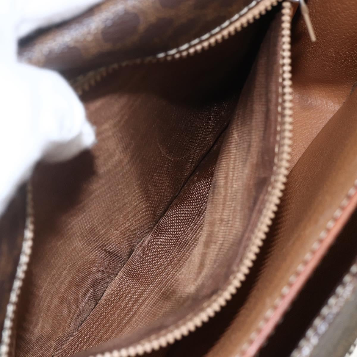 Celine Vintage Macadam Shoulder Bag Canvas Brown Canvas Shoulder Bag Bag