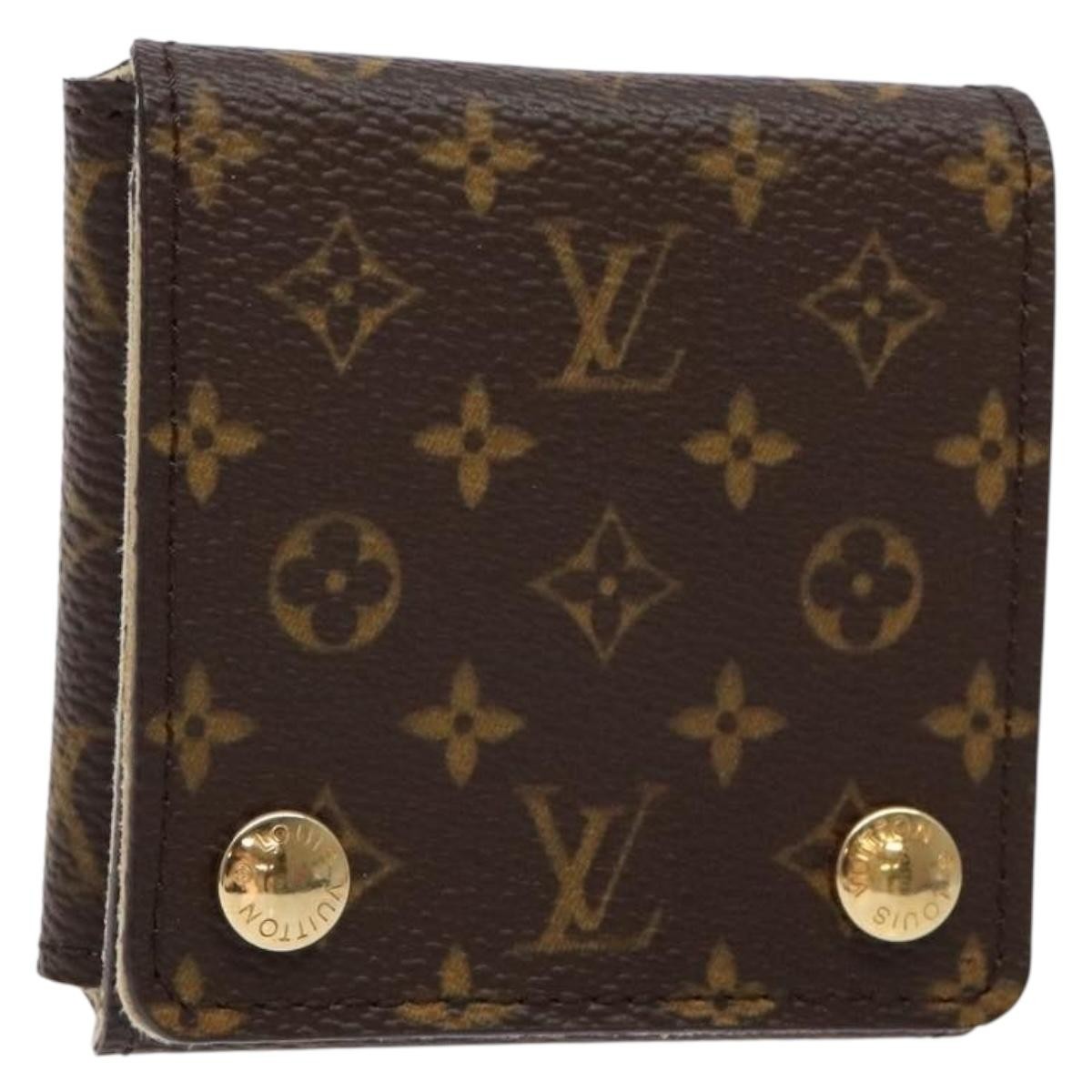 Louis Vuitton Case Jewelry Box Canvas Brown Canvas Wallets Accessory