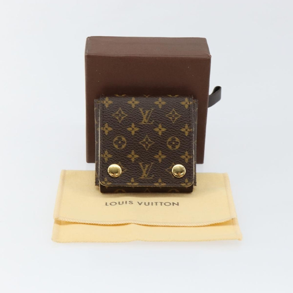 Louis Vuitton Case Jewelry Box Canvas Brown Canvas Wallets Accessory