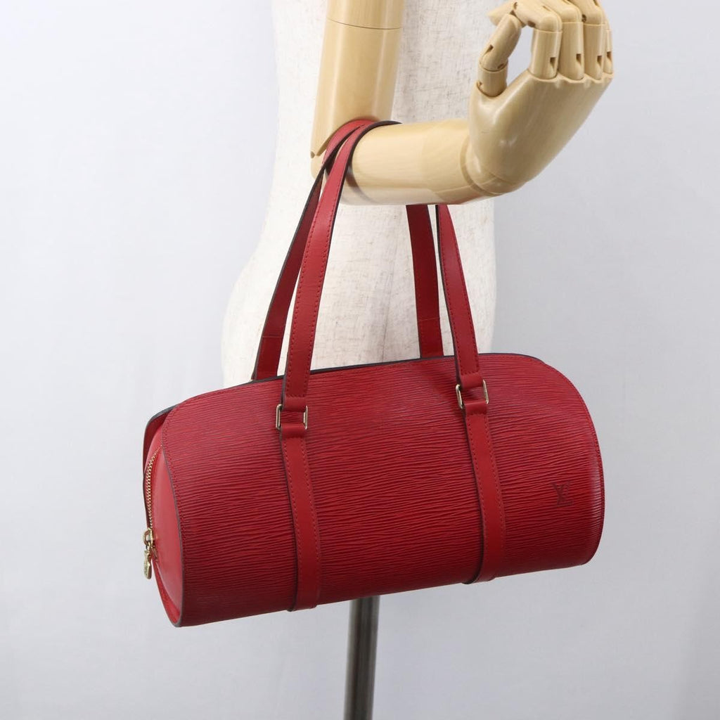 Louis Vuitton Soufflot Handbag Epi Leather Red Leather Shoulder Bag
