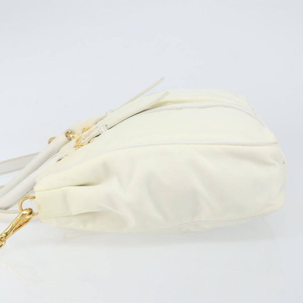 Prada Vintage Tote Tessuto With Leather White Nylon Tote Bag Bag
