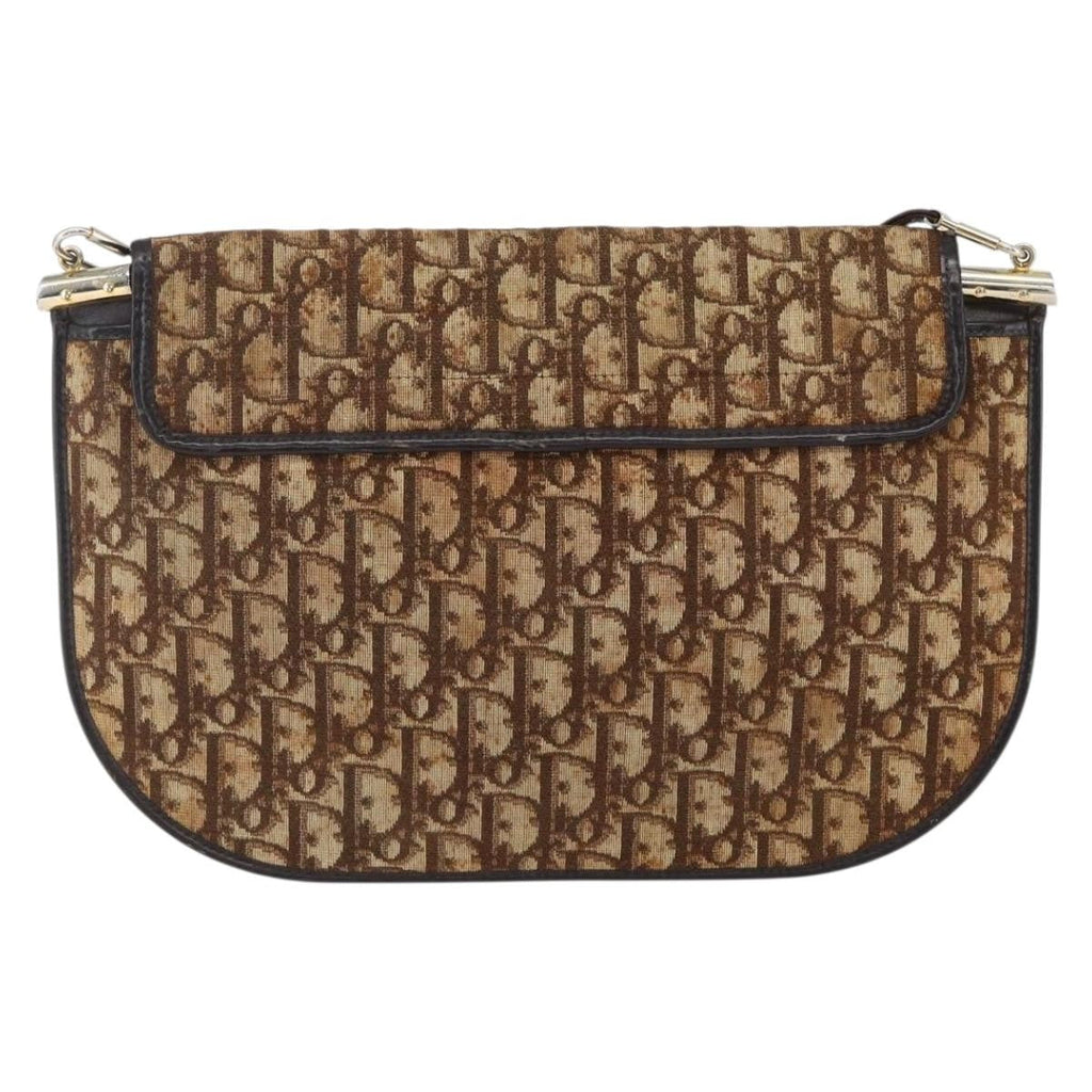 Christian Dior Vintage Trotter Shoulder Bag Canvas Brown Canvas Shoulder Bag Bag (Pre-Owned)