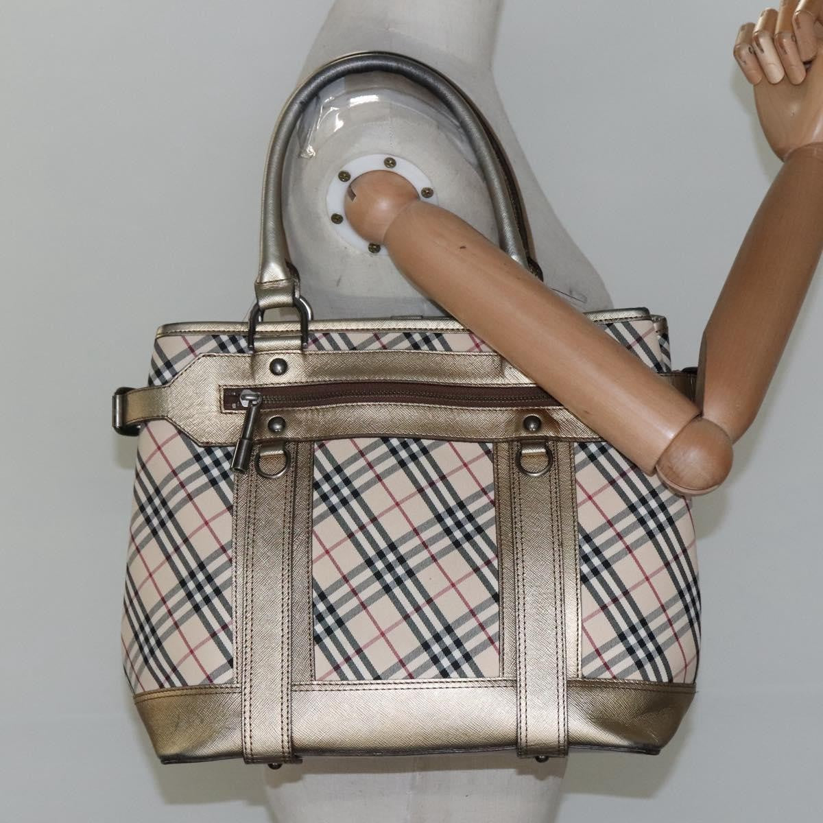 Burberry Nova Check Tote Canvas And Leather Beige Canvas Tote Bag