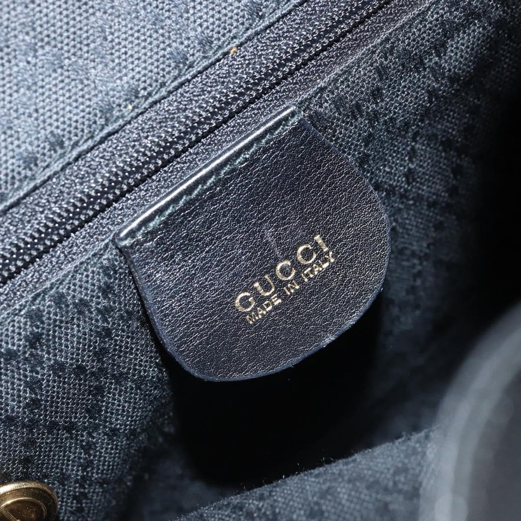 Gucci Vintage Bamboo Backpack Leather Black Leather Backpack Bag (Pre-Owned)