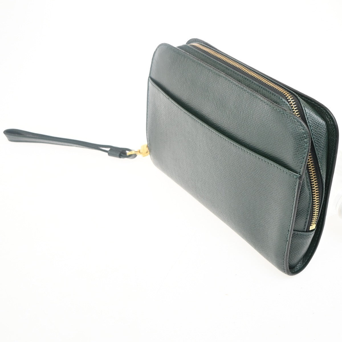 Louis Vuitton Pochette Baikal Clutch Taiga Leather Green Leather Clutche & Pouche Bag