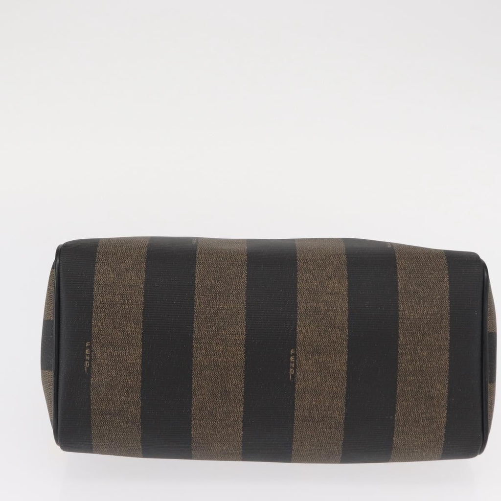 Fendi Vintage Pequin Convertible Boston Bag Coated Canvas Brown Canvas Travel Bag Bag
