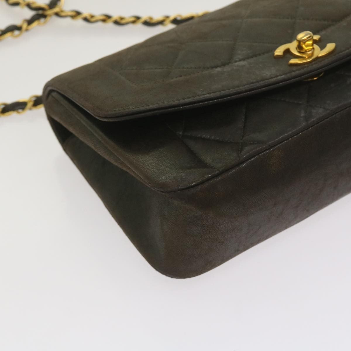Chanel Vintage Diana Flap Bag Quilted Lambskin Black Leather Shoulder Bag Bag