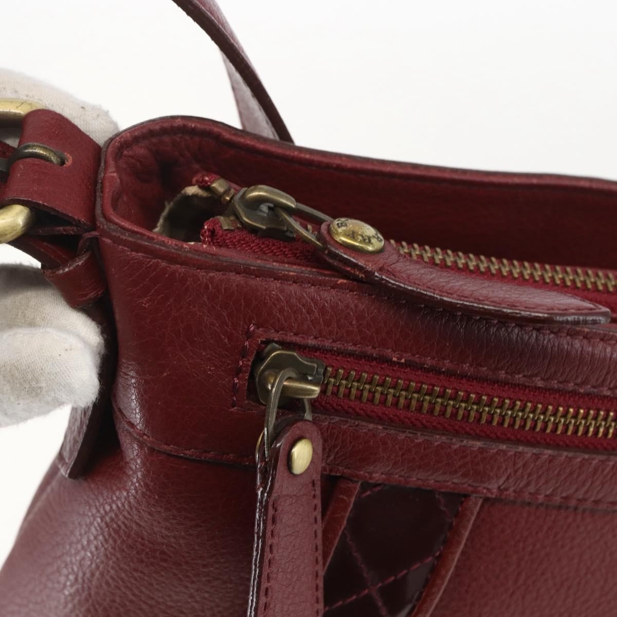 Burberry Vintage Shoulder Bag Leather Red Leather Shoulder Bag