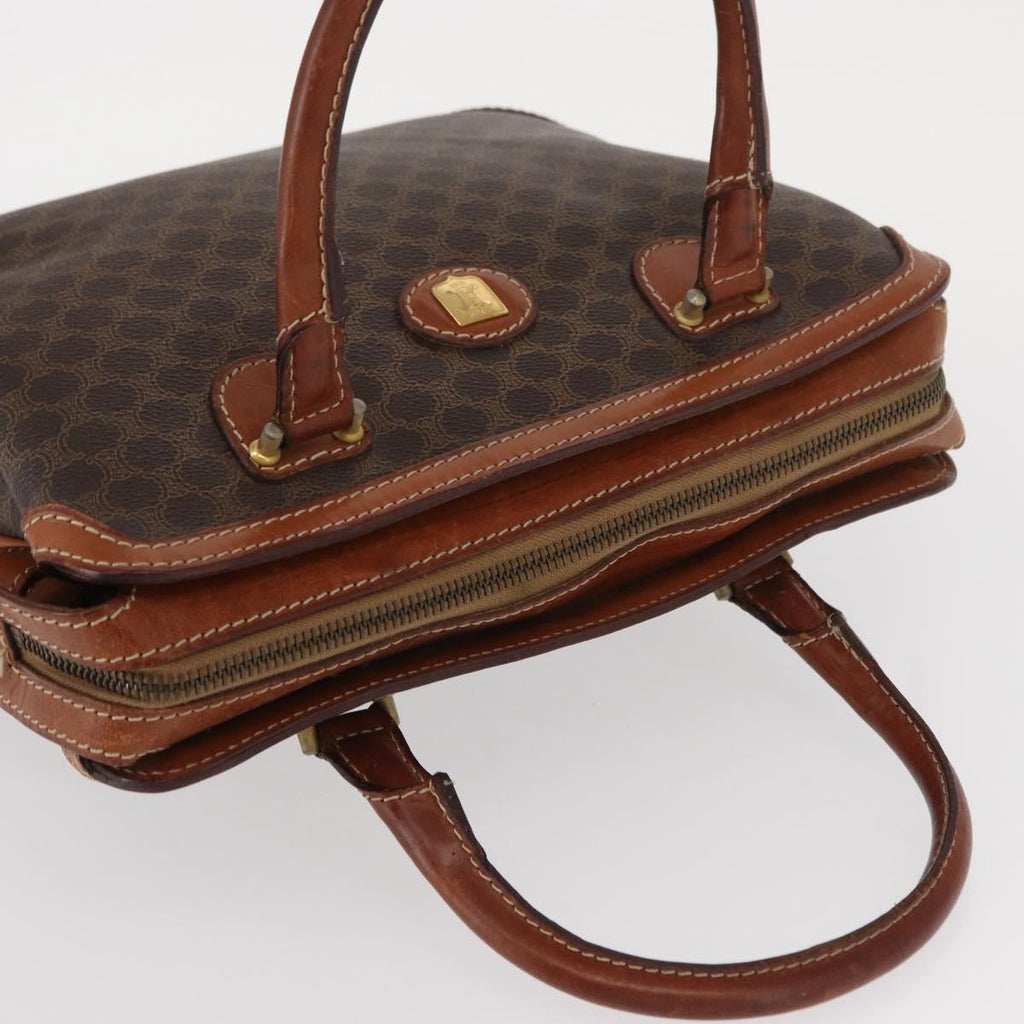 Celine Vintage Macadam Handbag Canvas And Leather Brown Canvas Handbag
