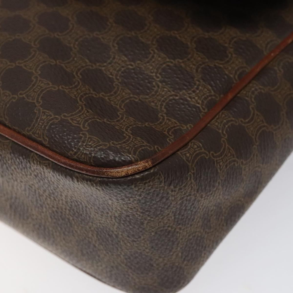 Celine Macadam Shoulder Bag Canvas Brown Canvas Shoulder Bag Bag