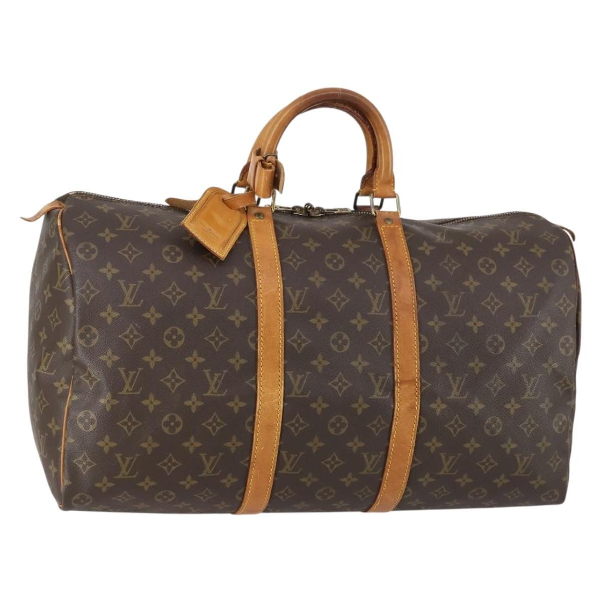 Louis Vuitton Keepall Bag Monogram Canvas Brown Canvas Travel Bag