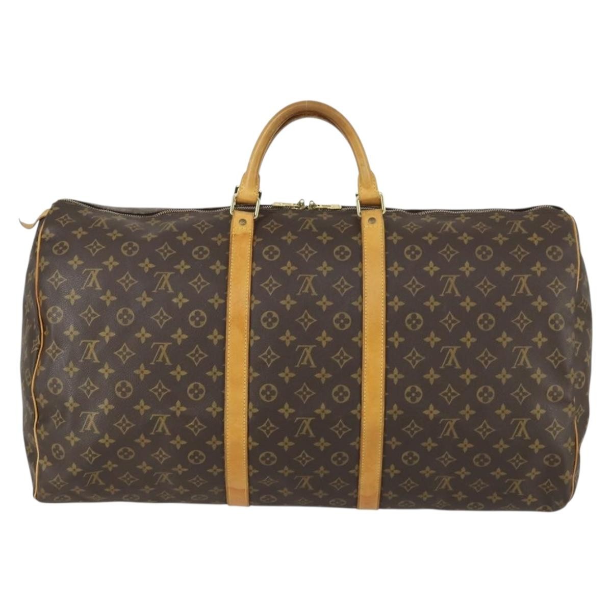 Louis Vuitton Keepall Bag Monogram Canvas Brown Canvas Travel Bag