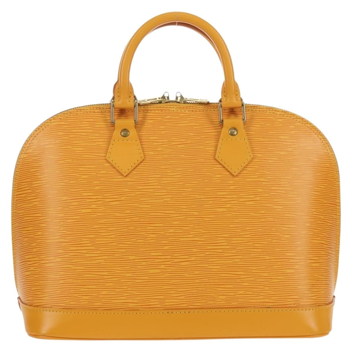 Louis Vuitton Alma Handbag Epi Leather Yellow Leather Handbag
