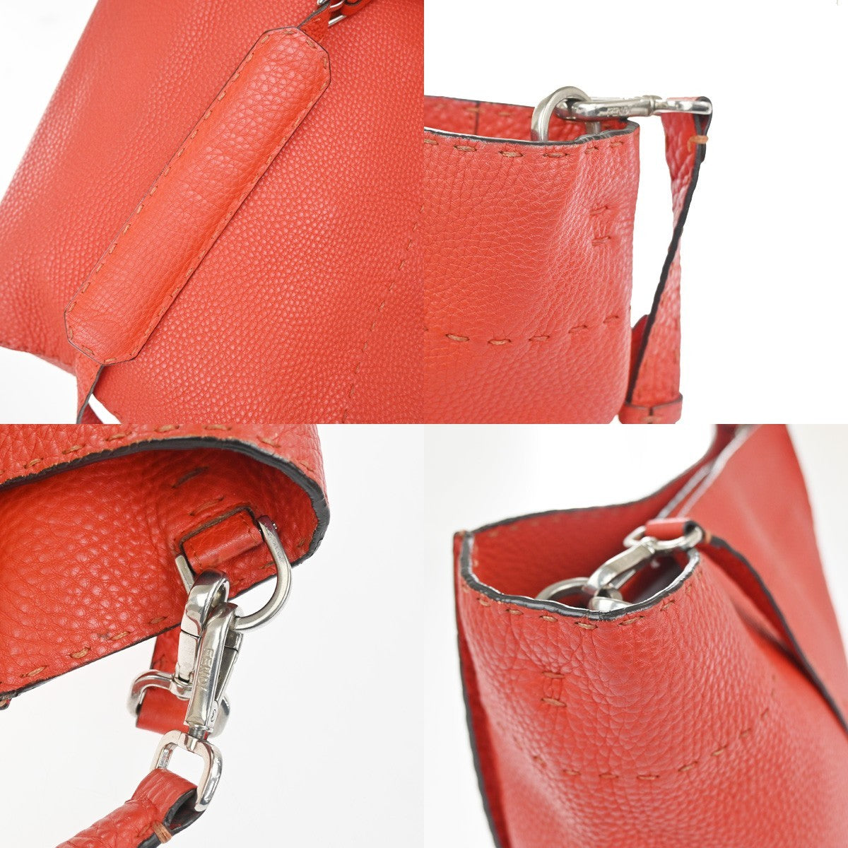 Fendi Selleria Anna Bucket Bag Leather Red Leather Tote Bag Bag