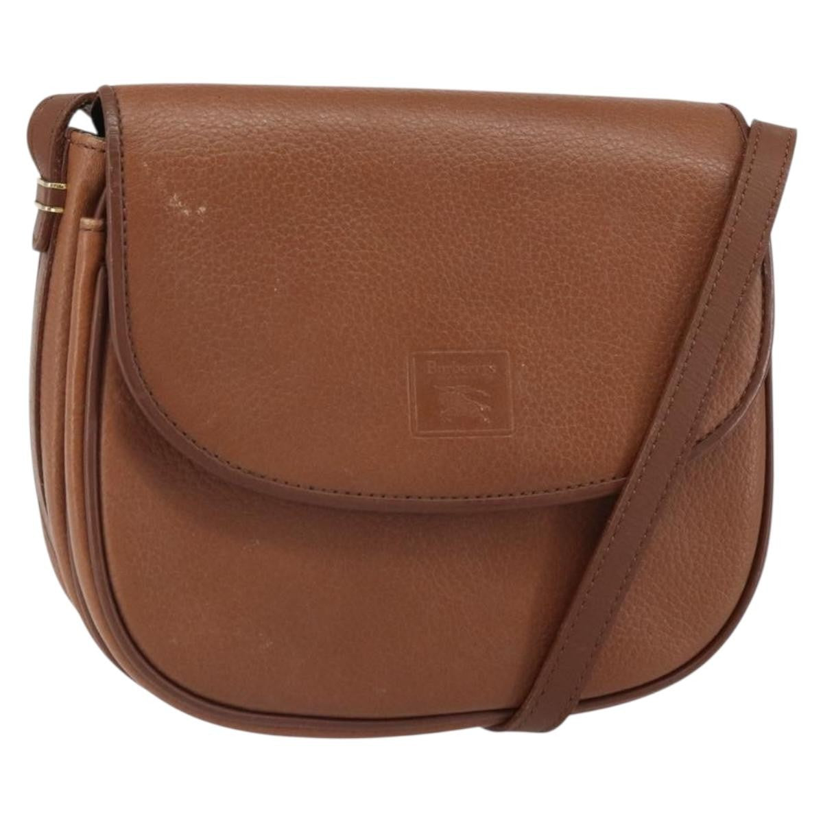 Burberry Vintage Flap Crossbody Bag Leather Brown Leather Shoulder Bag
