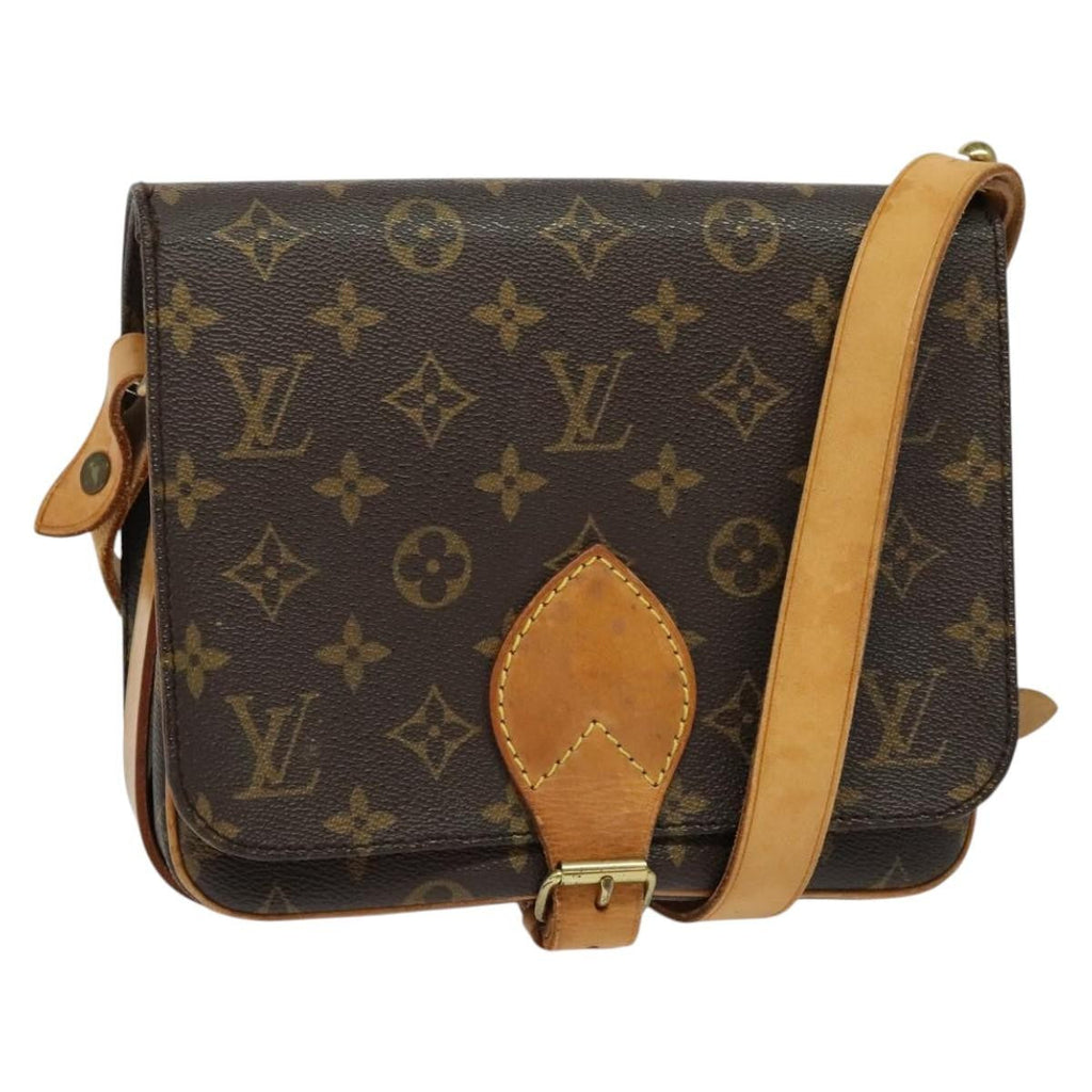 Louis Vuitton Cartouchiere Handbag Monogram Canvas Brown Canvas Shoulder Bag