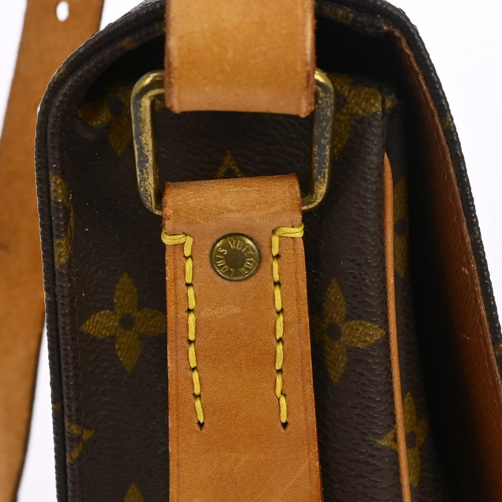 Louis Vuitton Cartouchiere Handbag Monogram Canvas Brown Canvas Crossbody Bag