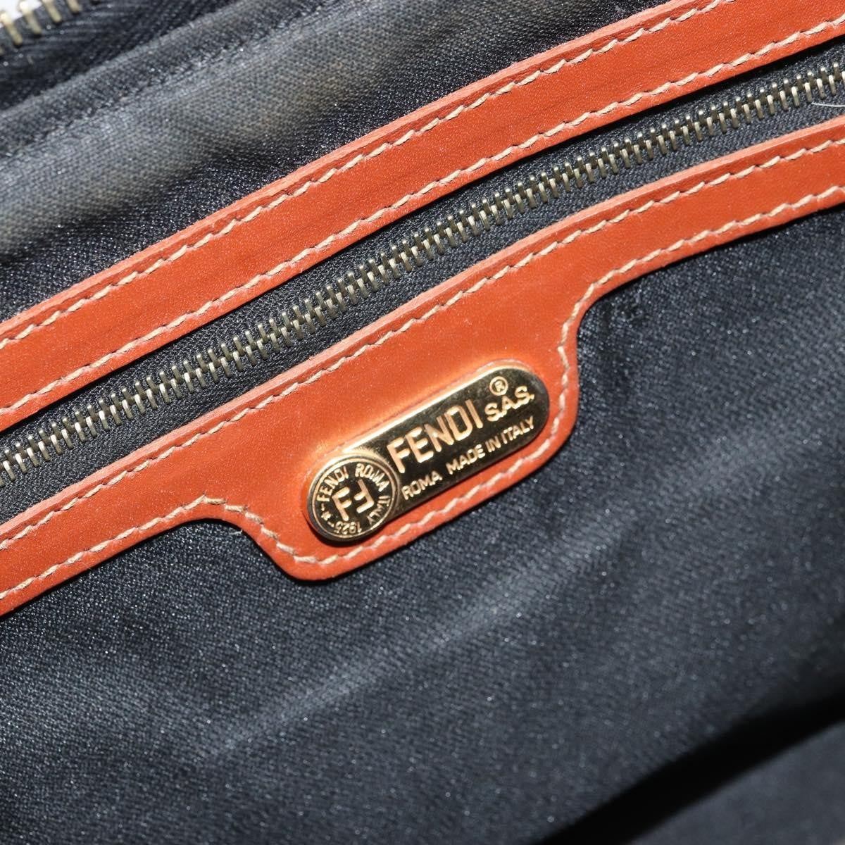Fendi Vintage Pequin Convertible Boston Bag Coated Canvas Brown Canvas Handbag