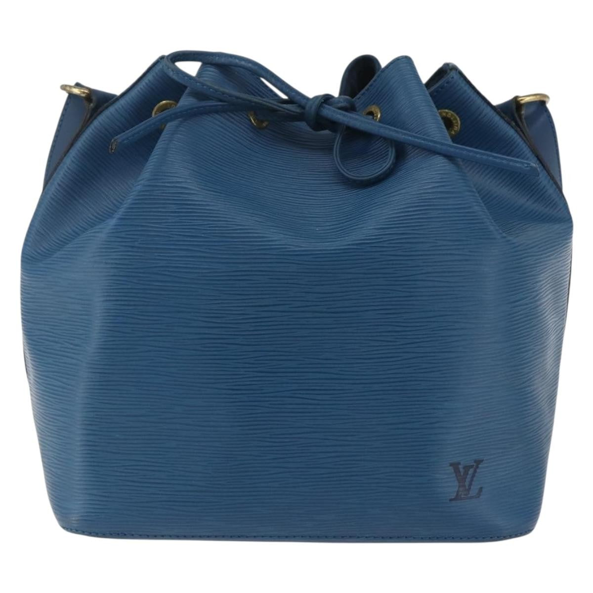 Louis Vuitton Petit Noe Handbag Epi Leather Blue Leather Shoulder Bag
