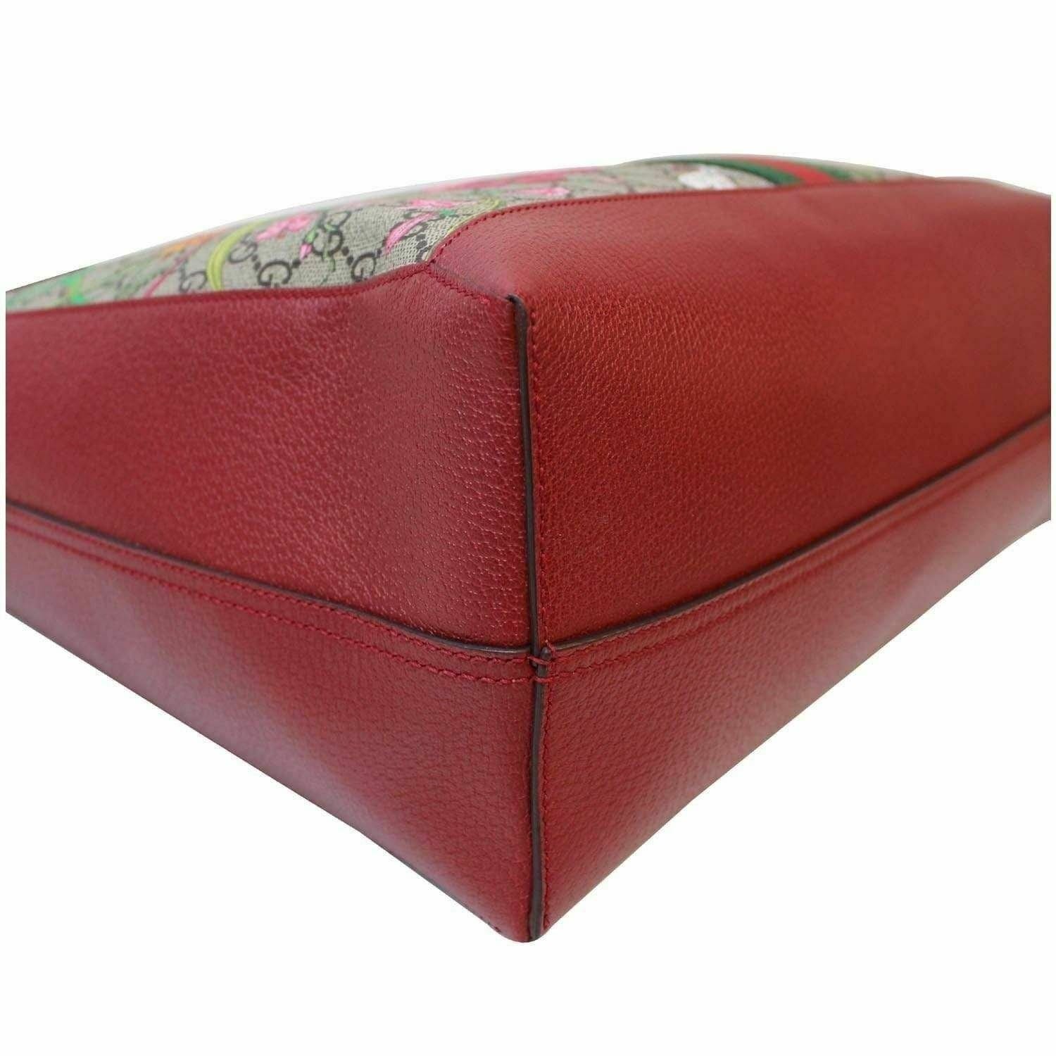 GUCCI Ophidia Gucci Flora Medium Tote Bag Red 547947