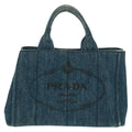 Prada Canapa Tote Denim Blue Denim_Jeans Tote Bag Bag