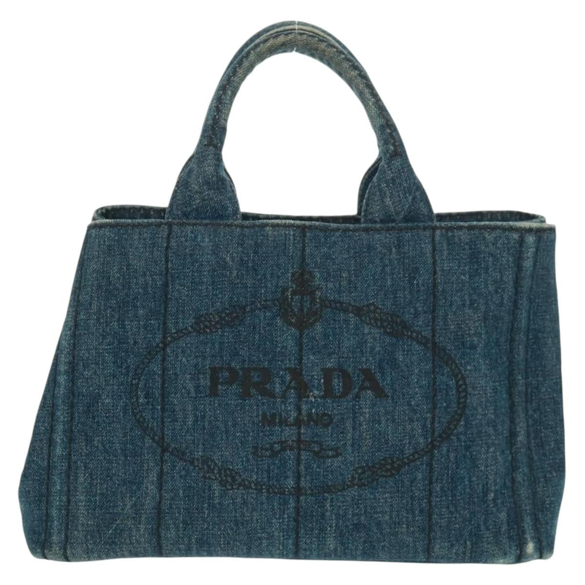 Prada Canapa Tote Denim Blue Denim_Jeans Tote Bag Bag
