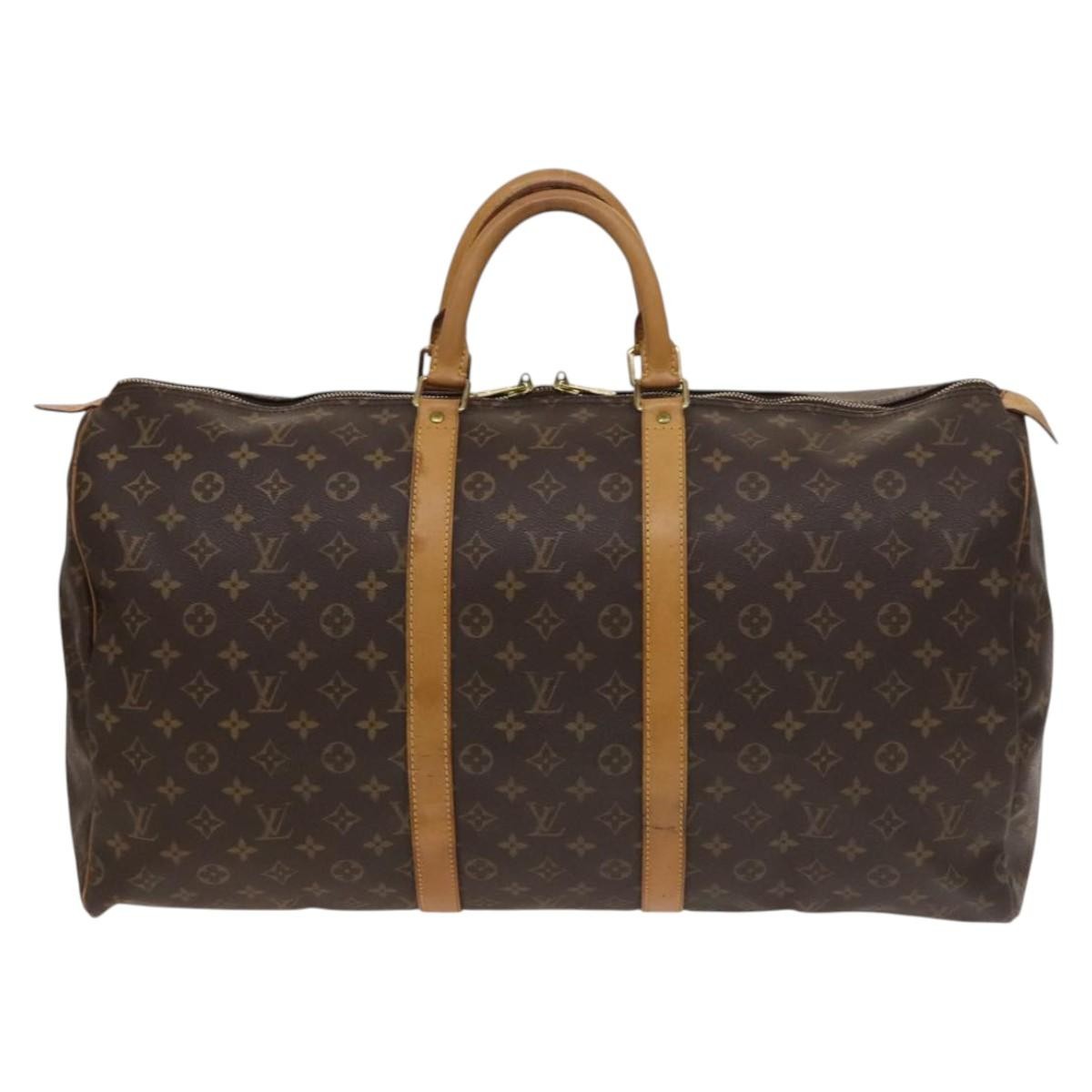 Louis Vuitton Keepall Bag Monogram Canvas Brown Canvas Travel Bag