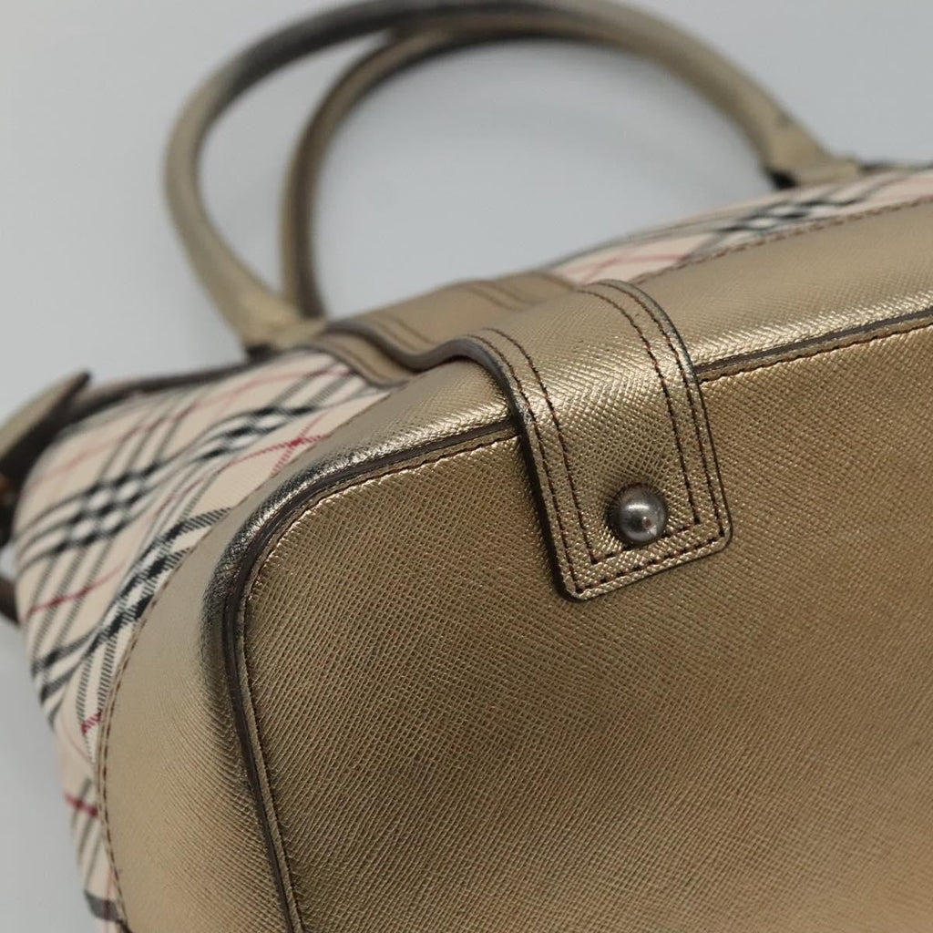 Burberry Nova Check Tote Canvas And Leather Beige Canvas Tote Bag
