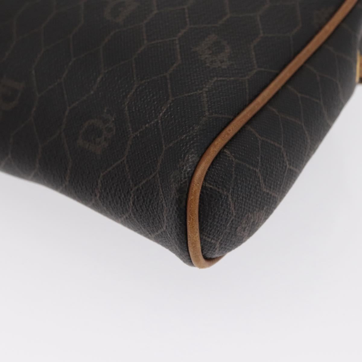 Christian Dior Vintage Honeycomb Shoulder Bag Canvas And Leather Black Canvas Shoulder Bag Bag (Pre-Owned)