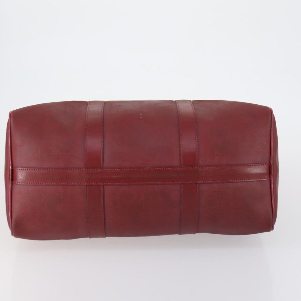 Christian Dior Vintage Trotter Duffle Bag Diorissimo Canvas Red Pvc Travel Bag Bag (Pre-Owned)