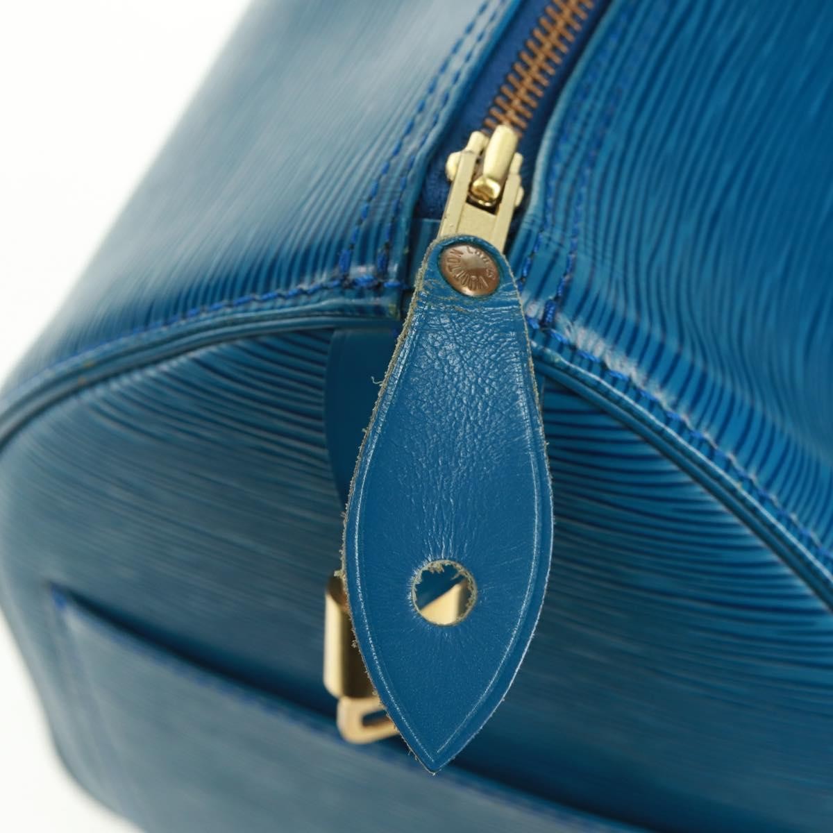 Louis Vuitton Speedy Handbag Epi Leather Blue Leather Handbag