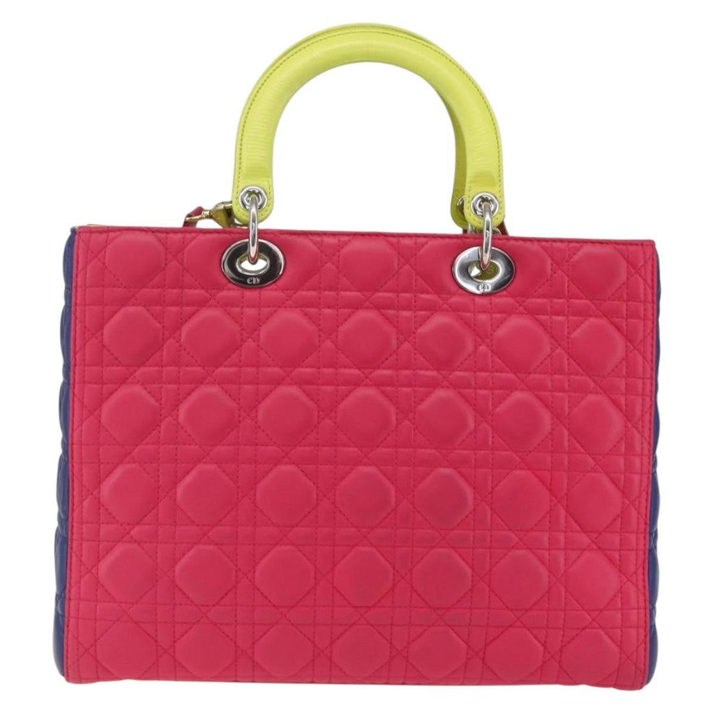 Christian Dior Lady Cannage Matelassé Pink Leather Tote Bag Bag (Pre-Owned)