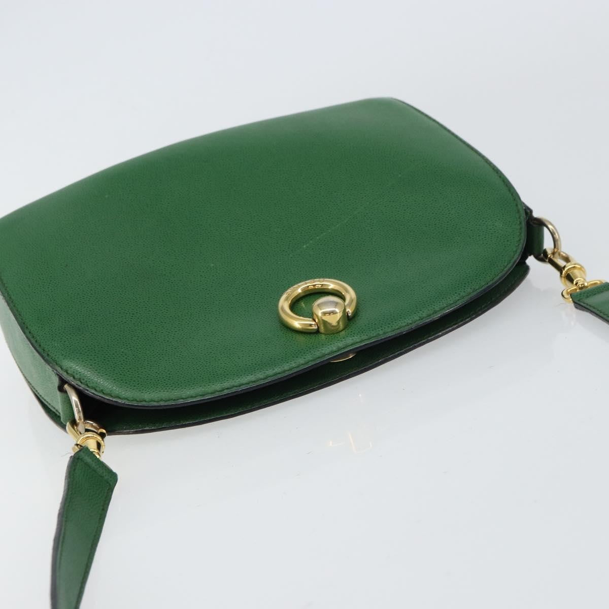 Celine Vintage Shoulder Bag Leather Green Leather Shoulder Bag Bag