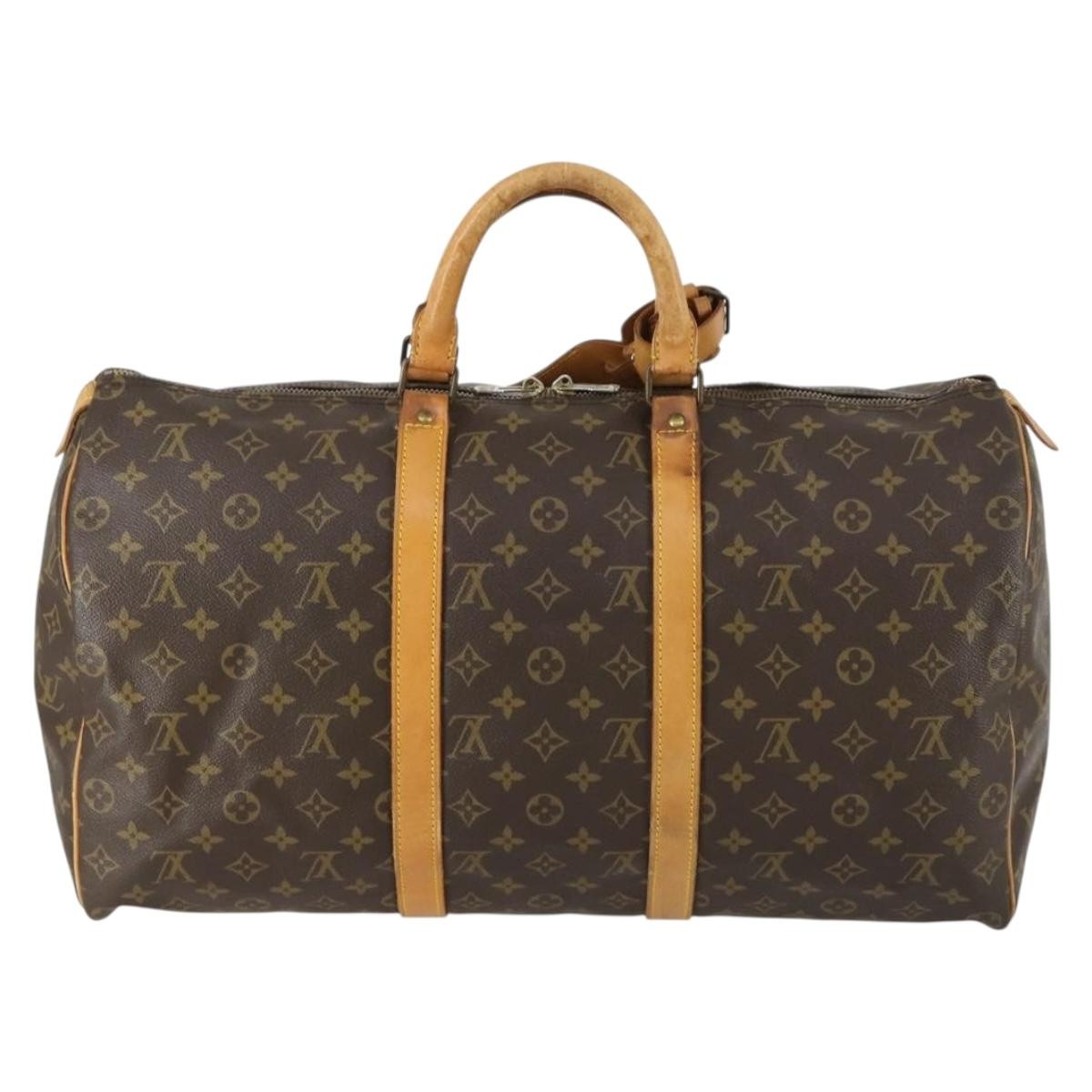 Louis Vuitton Keepall Bag Monogram Canvas Brown Canvas Travel Bag