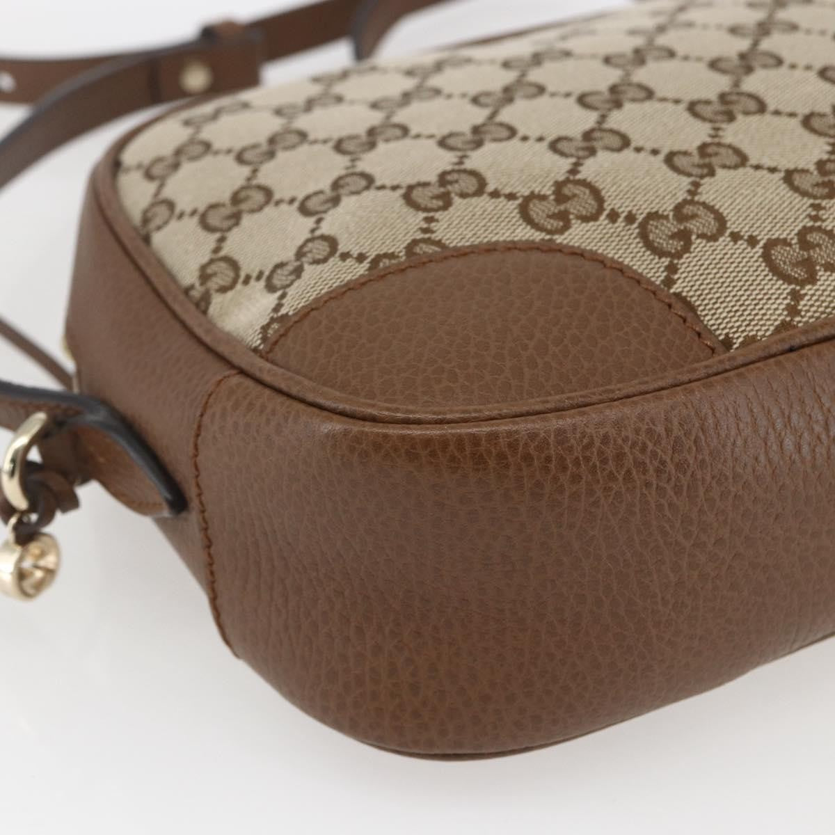 Gucci Bree Disco Crossbody Bag Gg Canvas With Leather Beige Canvas Crossbody Bag Bag (Pre-Owned)