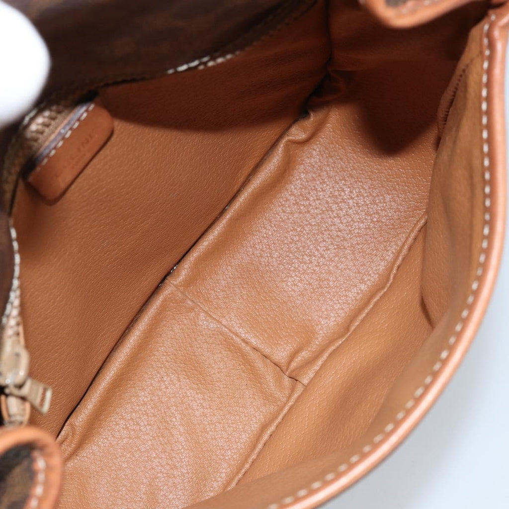 Celine Vintage Macadam Shoulder Bag Canvas And Leather Brown Pvc Shoulder Bag Bag