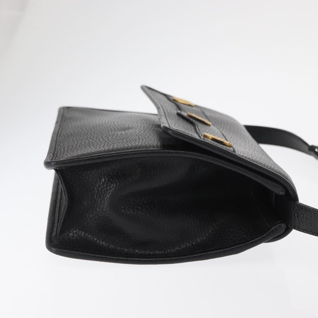Celine Vintage Shoulder Bag Leather Black Leather Shoulder Bag Bag