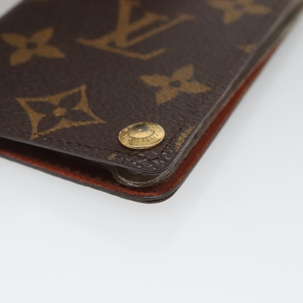 Louis Vuitton Porte Cartes Pression Card Case Monogram Canvas Brown Canvas Card Holders Accessory