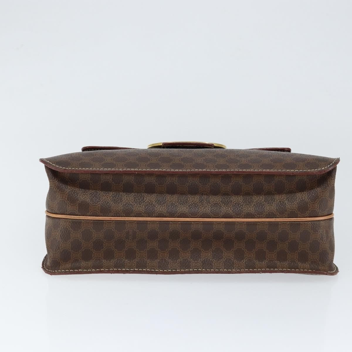 Celine Vintage Macadam Handbag Canvas Brown Pvc Handbag