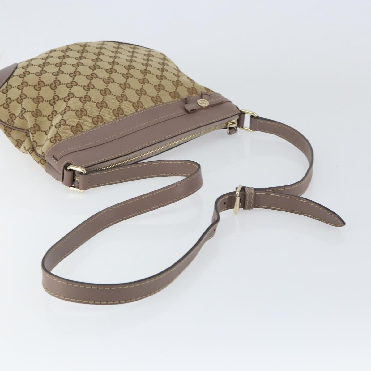 Gucci Mayfair Messenger Bag Gg Canvas And Leather Beige Canvas Shoulder Bag Bag (Pre-Owned)