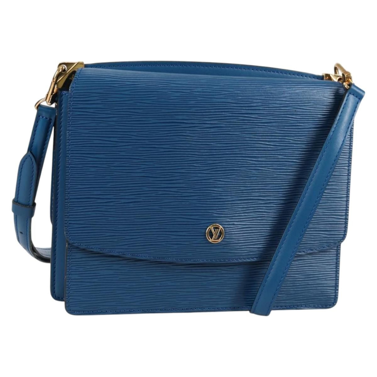 Louis Vuitton Grenelle Shoulder Bag Epi Leather Blue Leather Shoulder Bag