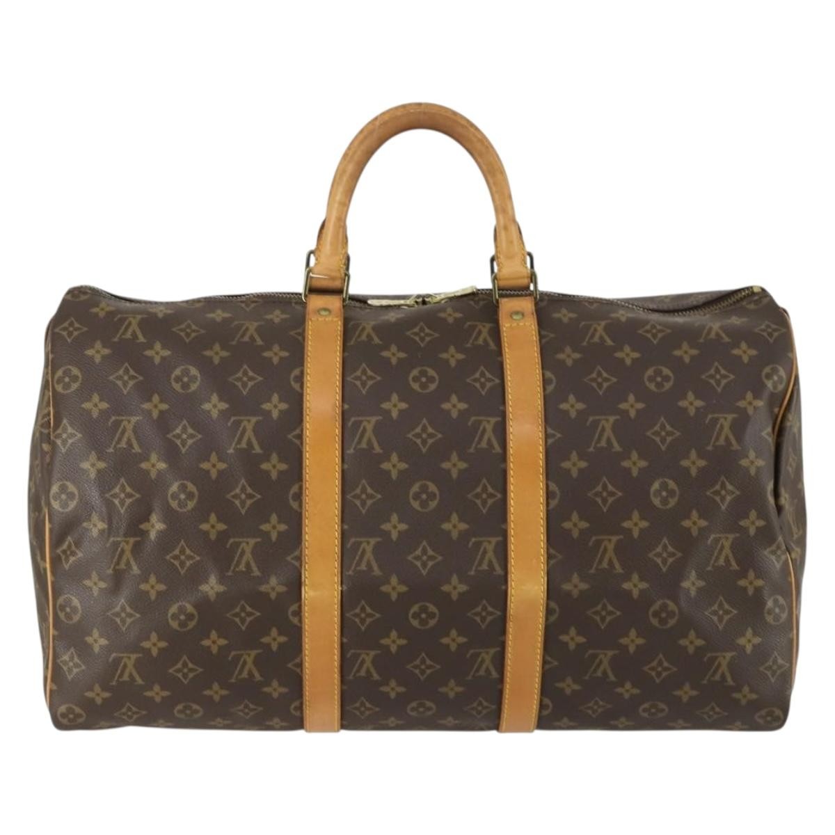 Louis Vuitton Keepall Bag Monogram Canvas Brown Canvas Travel Bag