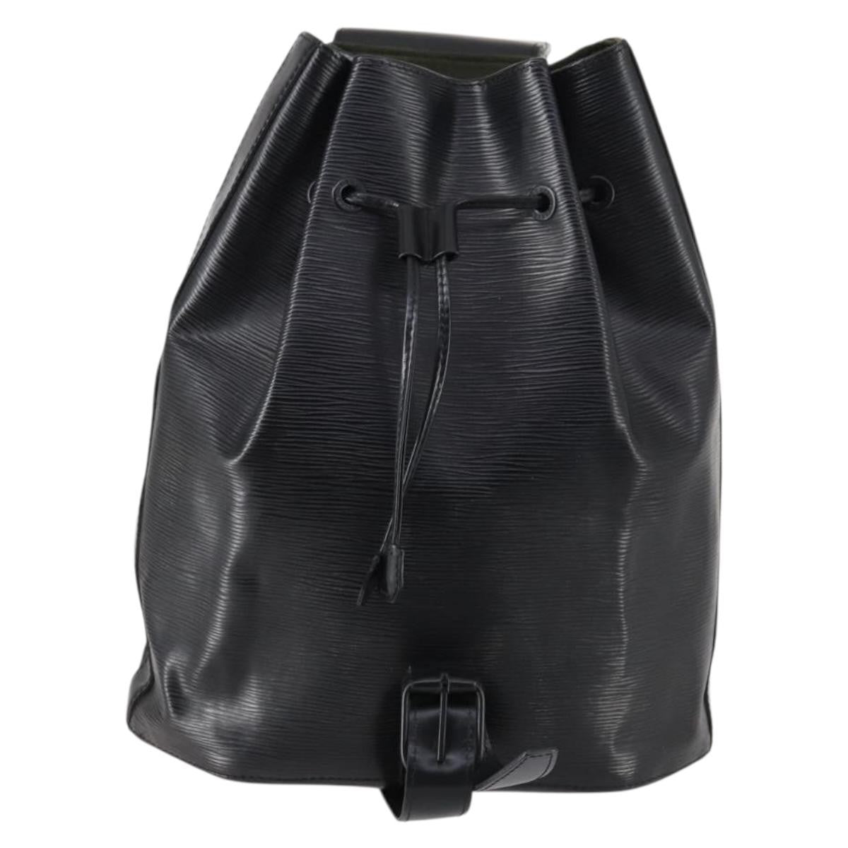 Louis Vuitton Sac A Dos Drawstring Backpack Epi Leather Black Leather Bag