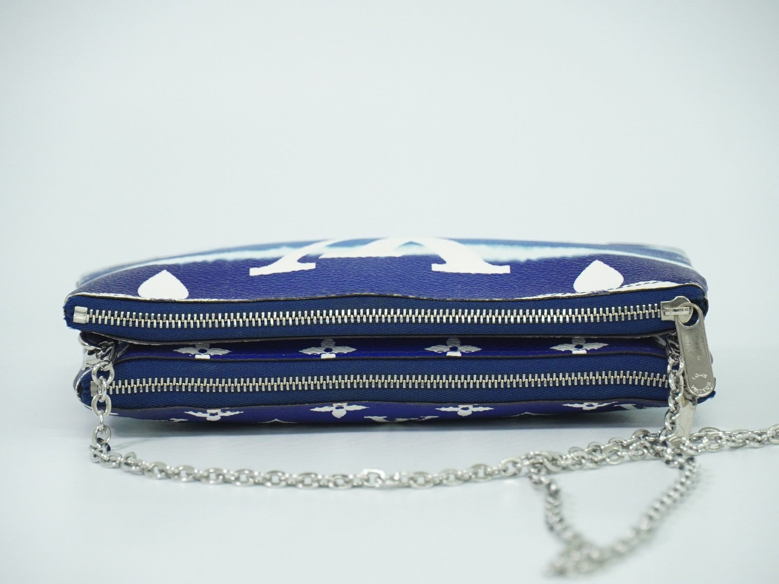 Louis Vuitton Double Zip Pochette Limited Edition Escale Monogram Giant Blue Canvas Shoulder Bag